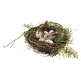 Maxbell 2piecesp bird nest, 4pieces artificial birds and 10pieces bird eggs Decor