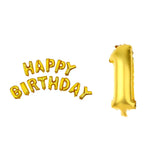 Maxbell Happy Birthday 1 Letters Foil Balloons Baby Shower Birthday Party Decor Gold