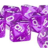 Maxbell 20 Pieces 10 Sided Dice D10 Transparent Polyhedral Dice for Dungeons and Dragons Games Blue&Purple