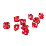 Maxbell 20 Pack 10 Sided Dice D10 Transparent Polyhedral Dice for Dungeons and Dragons Games Red&Blue