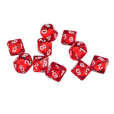 Maxbell 20 Pack 10 Sided Dice D10 Transparent Polyhedral Dice for Dungeons and Dragons Games Red&Blue