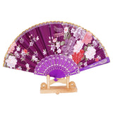 Maxbell 2 Pieces Folding Flower Painting Hand Held Fan Dance Fan for Wedding Decor Gift