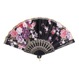 Maxbell 2 Pieces Folding Flower Painting Hand Held Fan Dance Fan for Wedding Decor Gift