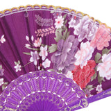 Maxbell 2 Pieces Folding Flower Painting Hand Held Fan Dance Fan for Wedding Decor Gift