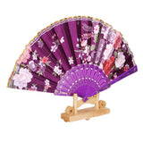 Maxbell Sweet Style Folding Fan Lake Blue and Purple for Dancing Cosplay Home Party