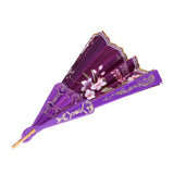 Maxbell Sweet Style Folding Fan Lake Blue and Purple for Dancing Cosplay Home Party