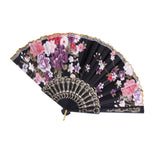 Maxbell Sweet Style Hand Fan Folding Fan Red & Black for Dancing Cosplay Home Party