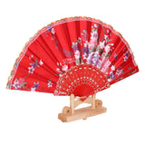 Maxbell Sweet Style Hand Fan Folding Fan Red & Black for Dancing Cosplay Home Party