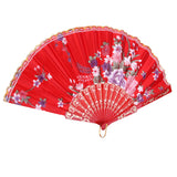 Maxbell Sweet Style Hand Fan Folding Fan Red & Black for Dancing Cosplay Home Party