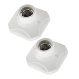 Maxbell 2Pcs E27 Base Lamp Holder Screw Light Bulb Socket Porcelain Light Holder