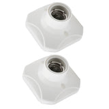 Maxbell 2Pcs E27 Base Lamp Holder Screw Light Bulb Socket Porcelain Light Holder