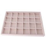 Maxbell 2Pcs 12/24 Grids Ring Earrings Necklace Jewelry Display Organizer Box Tray