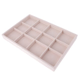 Maxbell 2Pcs 12/24 Grids Ring Earrings Necklace Jewelry Display Organizer Box Tray