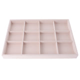 Maxbell 2Pcs 12/24 Grids Ring Earrings Necklace Jewelry Display Organizer Box Tray