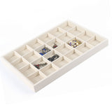 Maxbell 2Pcs 12/24 Grids Ring Earrings Necklace Jewelry Display Organizer Box Tray