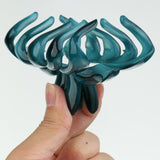 Maxbell 3 Piece Simple Design Floral Gorgeous Color Acrylic Hair Claw Clip Accessory