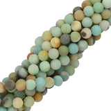 Maxbell 2 Strands Of Matte Frosted Gemstone Round Loose Beads 6mm 8mm 15.5 Inch