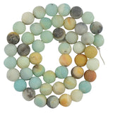 Maxbell 2 Strands Of Matte Frosted Gemstone Round Loose Beads 6mm 8mm 15.5 Inch