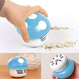 Maxbell 2pcs Portable Cute Mushroom Desktop Vacuum Desk Dust Table Cleaner BU+PL