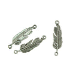 Maxbell 200pcs Feather Charm Pendant for Bracelet Necklace Jewelry Making Findings