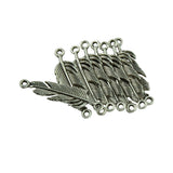 Maxbell 200pcs Feather Charm Pendant for Bracelet Necklace Jewelry Making Findings