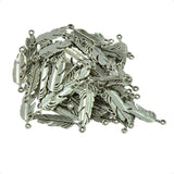 Maxbell 200pcs Feather Charm Pendant for Bracelet Necklace Jewelry Making Findings