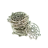 Maxbell 20pcs Tibetan silver Dreamcatcher Charms + 100pcs Feather Charms Pendant DIY