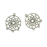 Maxbell 20pcs Tibetan silver Dreamcatcher Charms + 100pcs Feather Charms Pendant DIY