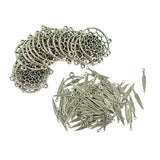 Maxbell 20pcs Tibetan silver Dreamcatcher Charms + 100pcs Feather Charms Pendant DIY