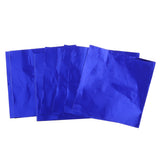 Maxbell Wholesale 400 Pieces Chocolate Sweets Foil Wrappers DIY Package Candy Paper Aluminum Tinfoil Sheets Square 8cm x 8cm royal blue+ purple + green + red