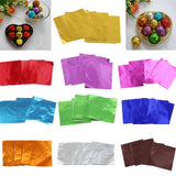 Maxbell Wholesale 400 Pieces Chocolate Sweets Foil Wrappers DIY Package Candy Paper Aluminum Tinfoil Sheets Square 8cm x 8cm royal blue+ purple + green + red