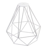 Maxbell 2-Set Vintage Iron Diamond Pendant Ceiling Top Light Cage Lamp Shade Holder, Light Shade, Light Cage, Black+White