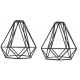 Maxbell 2-Pack Retro Wire Diamond Pendant Dining,Kitchen, Living, Ceiling Light Cage Lamp Shade, Black