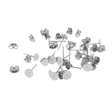 Maxbell 120 Pairs Stainless Steel Blank Flat Earrings Pin Post Stud Back Findings