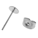 Maxbell 120 Pairs Stainless Steel Blank Flat Earrings Pin Post Stud Back Findings