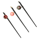 Maxbell 3 Pieces Acrylic Sakura Flower Ball Hairpin Hair Stick Japanese Kanzashi