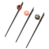 Maxbell 3 Pieces Acrylic Sakura Flower Ball Hairpin Hair Stick Japanese Kanzashi