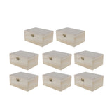 Maxbell 8 Pieces Unfinished Unpainted Plain Wood Jewellery Box Keepsake Gift