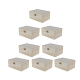 Maxbell 8 Pieces Unfinished Unpainted Plain Wood Jewellery Box Keepsake Gift