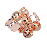 Maxbell 20 Pieces Wholesale Round Bezel Ring Blank Base Cameo Ring Base Ring Mounting Rose Gold