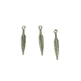 Maxbell 200 Piece Antique Bronze 3D Feather Metal charms pendants Jewelry DIY Making