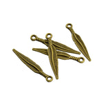 Maxbell 200 Piece Antique Bronze 3D Feather Metal charms pendants Jewelry DIY Making