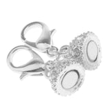 Maxbell 10 Piece Oval Crystal Ball Magnetic Clasps with Two Sides Lobster Hook