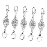 Maxbell 10 Piece Oval Crystal Ball Magnetic Clasps with Two Sides Lobster Hook