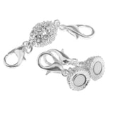 Maxbell 10 Piece Oval Crystal Ball Magnetic Clasps with Two Sides Lobster Hook