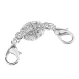 Maxbell 10 Piece Oval Crystal Ball Magnetic Clasps with Two Sides Lobster Hook