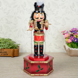 Maxbell 7 Pieces Wooden Nutcracker Soldier Figure Drummer Music Box Home Decor Gift