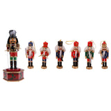 Maxbell 7 Pieces Wooden Nutcracker Soldier Figure Drummer Music Box Home Decor Gift