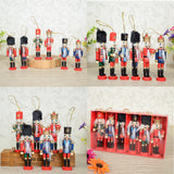 Maxbell 7 Pieces Wooden Nutcracker Soldier Figure Drummer Music Box Home Decor Gift
