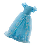 Maxbell Princess Flower Girls Long Pageant Tulle Wedding Prom Gown Dress  with Belt